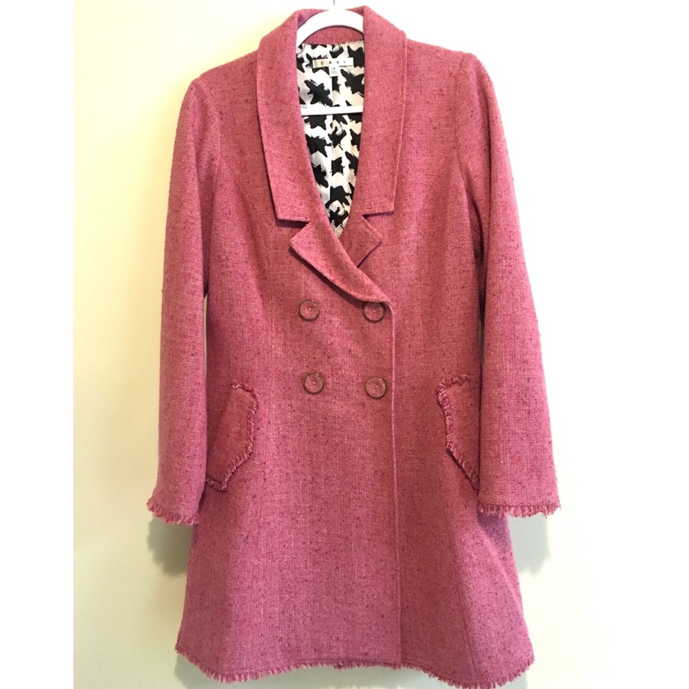 CAbi Madison Avenue tweed pea coat peacoat 12 L - Picture 2 of 8